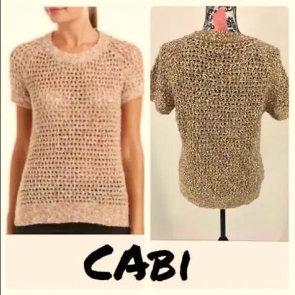 Cabi sorbet pullover shirt sleeve sweater sherbet pastel neutral. Size M - Picture 1 of 2